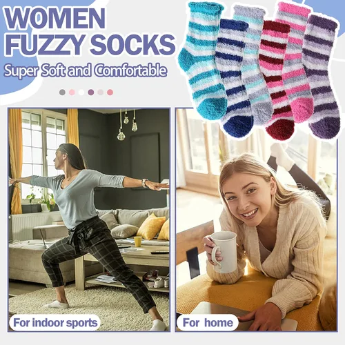 Miniatura 6 de ANTSANG Womens Fuzzy Socks Slipper Winter Fluffy Comfy Cozy Socks Cabin Warm Home Socks