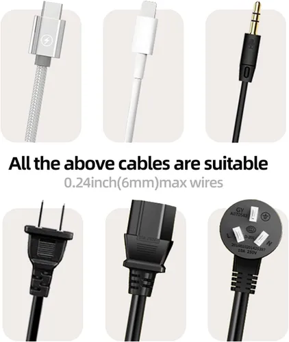 Miniatura 6 de Organizador de cables de organización de cables, clips magnéticos para cables, soporte de alambre adhesivo para debajo del escritorio, mesita