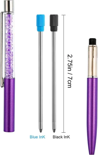 Miniatura 2 de TecUnite 20 repuestos de bolígrafo de 2.75 pulgadas para bolígrafos de punta media de 0.039 pulgadas (0.039 pulgadas) de punta media, color negro