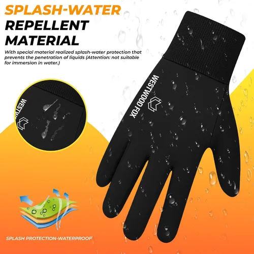 Miniatura 3 de WESTWOOD FOX Kids Winter Thermal Cycling Gloves Boys Girls Flexible Grip Touchscreen Cycling Bike Gloves for Children Running Ski Anti-Slip Mitts