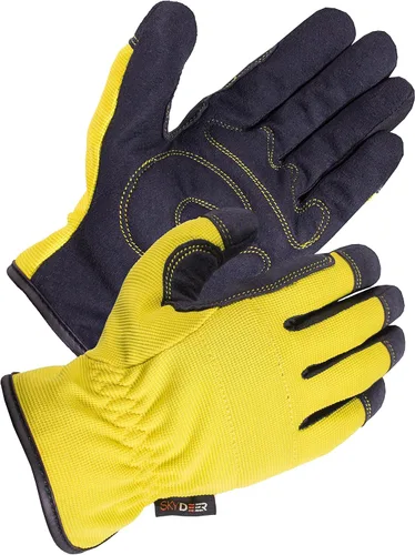 Miniatura 4 de SKYDEER Paquete de 3 pares de guantes de trabajo de cuero duraderos para jardinería y trabajo general (SD8809/M)