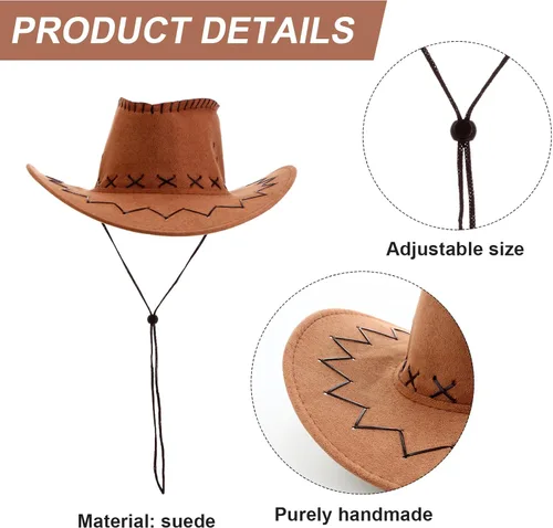Miniatura 3 de SATINIOR Paquete de 12 pañuelos de vaquero del oeste y bandana, para fiestas, de fieltro sintético occidental, para mujeres y hombres, accesorios