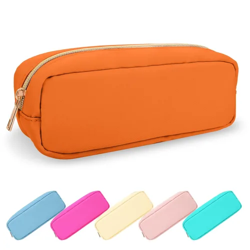 Miniatura 62 de Estuche pequeño para lápices y maquillaje para bolso, lindo estuche de lápices, bolsa de pinceles de maquillaje de nylon con cremallera, estuche