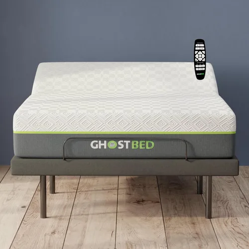 Miniatura 12 de GhostBed Base de cama ajustable y base de alimentación con control remoto inalámbrico, ajustes de gravedad cero y masaje, puertos USB, tamaño King