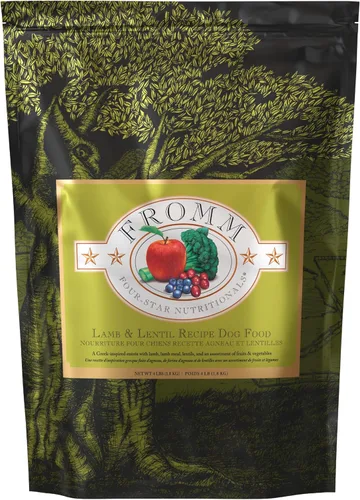 Fromm Four-Star Nutritionals - Comida seca para perros con cordero y lentejas, receta de cordero, 4 libras