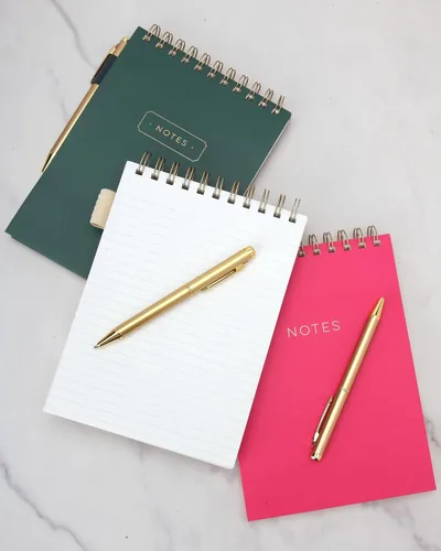 Miniatura 7 de Eccolo - Cuaderno de espiral con líneas en la parte superior, bloc de taquigrafía de tapa flexible con bolígrafo incluido (240 páginas perforadas)