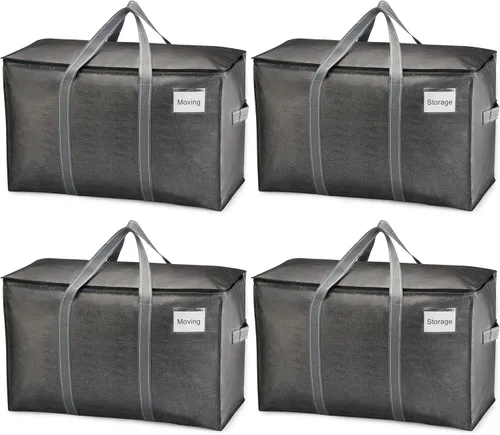 Miniatura 36 de VENO - Paquete de mudanzas, cajas de almacenamiento para embalaje universitario con tapas alternativas, para dormitorio, extragrande, asas