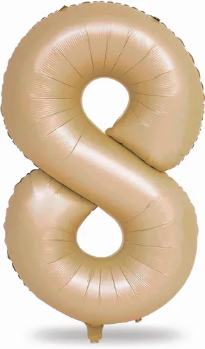 Miniatura 216 de Globo dorado champán con el número 5, globos de aluminio autoinflables grandes de 40 pulgadas del 0 al 9, globo de helio digital 5 dorado claro