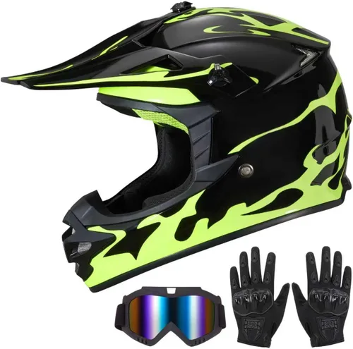 Miniatura 11 de Casco de Bicicleta de Tierra para Jóvenes Niños para Niños y Niñas, F001 Casco de Motocicleta de Cara Completa para Todoterreno ATV Conducción