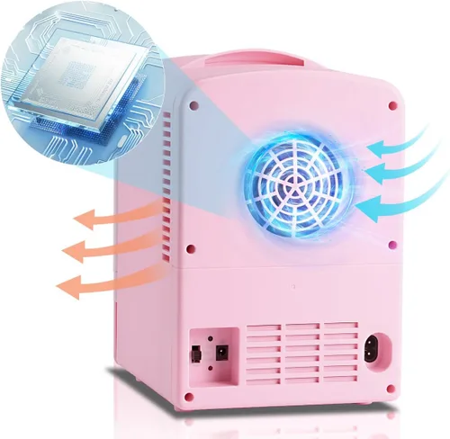 Miniatura 5 de Iceblue - Mini refrigerador retro de 4 litros/6 latas, mini refrigerador para productos de cuidado de la piel y maquillaje, enchufe de CA y cargador