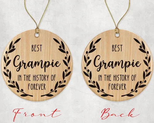 Miniatura 2 de Adorno de mejor Grampie – Adorno de Navidad de mejor Grampie – Adorno de la mejor abuela en la historia de siempre – Adorno familiar – Regalo