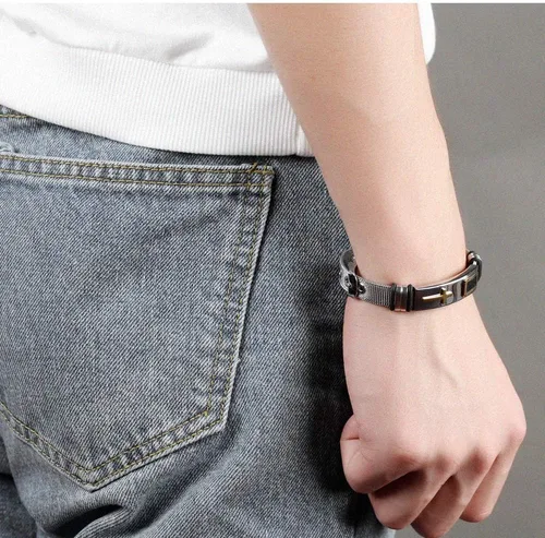 Miniatura 9 de 2025 ULtimate Mens bracelet,Black bracelets for men,Stylish Adjustable Cross Stainless Steel Mesh Chain Wrist Band men's jewelry braclets for