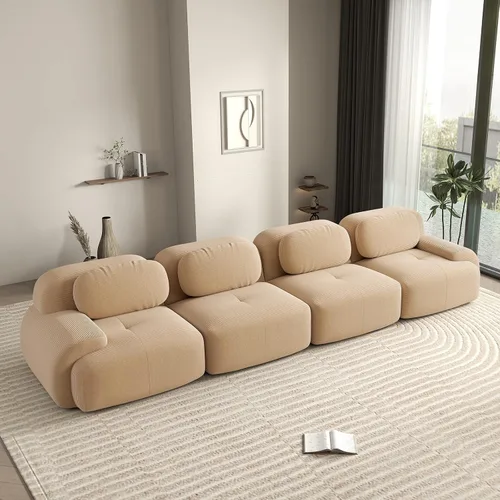 Miniatura 106 de Sofá biplaza moderno de 80 pulgadas para sala de estar, sofá de pana en forma de nube con asiento profundo, sofá modular negro, sofás de dos plazas