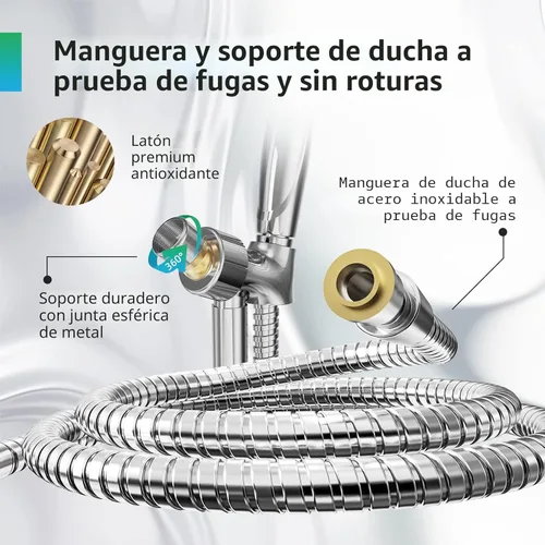 Miniatura 7 de BESAQUO Cabezal de ducha, cabezal de ducha de alta presión de 10 funciones con mano, modo de pausa integrado y lavado a presión, boquillas que