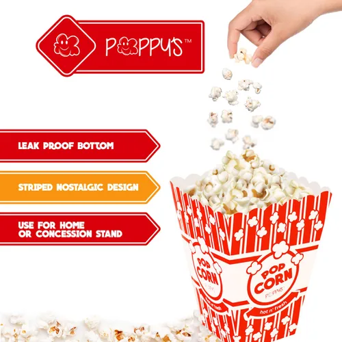 Miniatura 4 de Poppy's Cajas pequeñas para palomitas de maíz, paquete de 20 cubos de 30 onzas de grado de concesión, accesorios para máquinas de palomitas de maíz