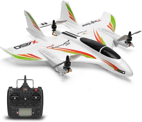 GoolRC WLtoys XK X450 - Avión a control remoto, 2.4G 6CH Glider avión de ala fija, 3 modelos de vuelo, helicóptero sin escobillas, aterrizaje