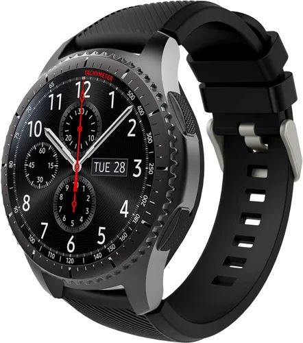 Miniatura 10 de TiMOVO Correa compatible con Samsung Gear S3 Frontier/Galaxy Watch 3 1.772 in/Galaxy Watch 1.811 in, 0.866 in Correa de silicona suave para S3