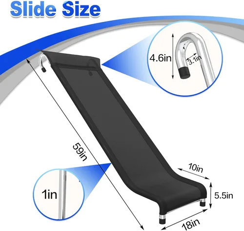 Miniatura 2 de polwkscas - Tobogán universal para cama elástica con región de amortiguación, accesorio de trampolín de acero resistente, ideal para niños o niños