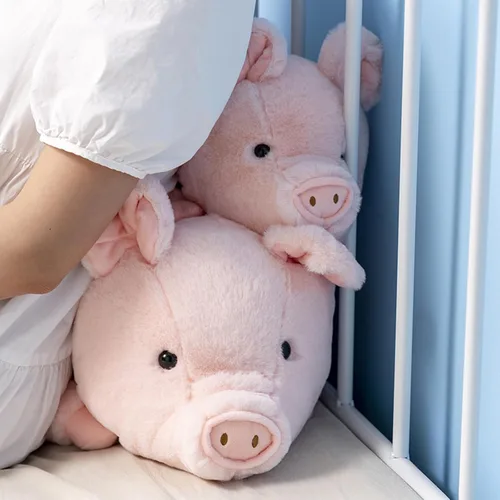 Miniatura 6 de Litence Animales de peluche con peso, 3.3 libras de cerdo con peso, animales de peluche de cerdo rosa, juguete de almohada para abrazar para niños
