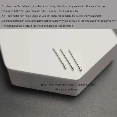 Miniatura 3 de Paquete de 2 + 1 lápiz capacitivo de repuesto para punta de metal, puntas de titanio para Galaxy Tab S8, Tab S8 Ultra Pen Piezas de repuesto