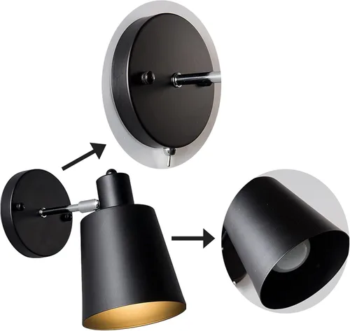 Miniatura 7 de Lámpara de pared ajustable con enchufe de 10 W, 800 lúmenes, lámpara de pared con control remoto con cable de enchufe de 6 pies, para restaurante