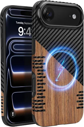 Miniatura 42 de Funda magnética ZZDZZ compatible con iPhone 14 Plus [Compatible con Magsafe] Diseño de cuero premium TPU híbrido a prueba de golpes (Negro)