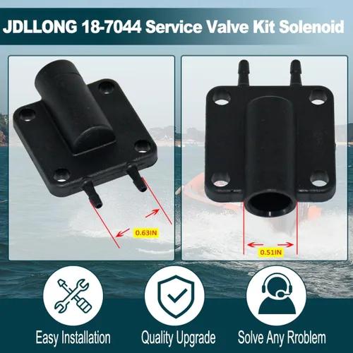 Miniatura 2 de 18-7044 Reemplazo del kit de válvula de servicio de solenoide de cebador para Johnson Evinrude 175158 437228 Válvula de mantenimiento del motor