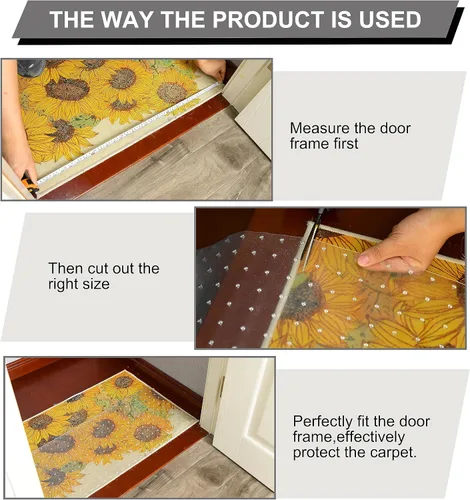 Miniatura 4 de Protector de alfombra resistente para puerta, plástico resistente que evita que gatos y perros rayen tu alfombra y alfombras en las puertas