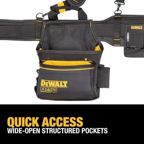 Miniatura 6 de DEWALT Organizador de cinturón de herramientas profesional con tirantes y 25 bolsillos, construcción resistente (DWST540602)