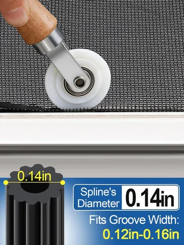 Miniatura 3 de Kit de reparación de pantalla: herramientas de pantalla 3 en 1 incluyendo rodillo, ranura de 0.14 pulgadas x 32.8 pies, gancho de extracción