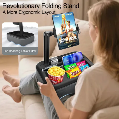 Miniatura 2 de V-Hold - Soporte de almohada para tableta, soporte de almohada Kindle con cuenco para aperitivos, soporte para tablet para regazo en la cama
