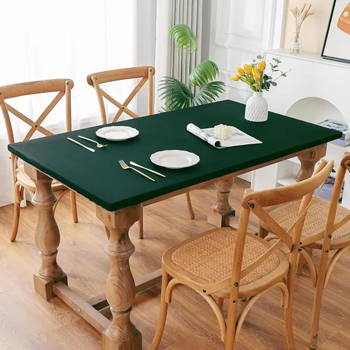 Miniatura 7 de Mantel redondo de elastano, suave y agradable a la piel, sin pelusas, funda de mesa de tela transpirable con banda elástica para comedor, reunión