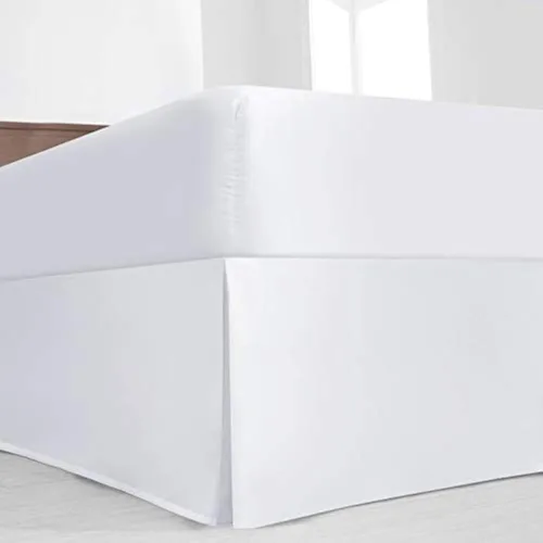 Miniatura 6 de Falda de cama blanca de lujo a medida de tamaño individual, falda de cama plisada de 10 pulgadas, microfibra de doble cepillado de alta calidad