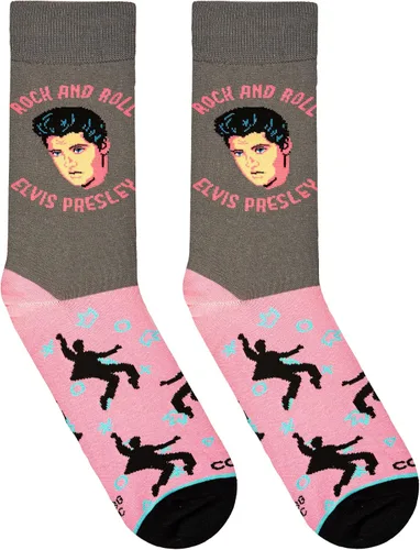 Miniatura 6 de Odd Sox Elvis Presley The King of Rock N Roll - Calcetines para hombre divertidos regalos de coleccionista Negro