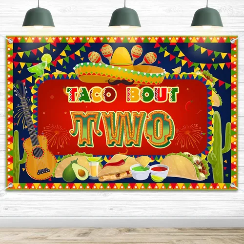 Miniatura 15 de HAMIGAR Fondo de pancarta de feliz cumpleaños de 30 x 6 pies – Fiesta de tacos 30 Fiesta de cactus mexicano decoraciones de cumpleaños suministros