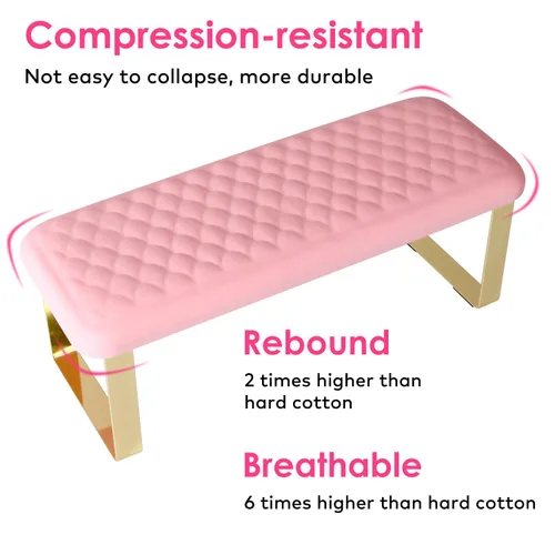 Miniatura 6 de Reposabrazos para tecnología de uñas, piel sintética, diseño de pez, para manicura y pedicura, color rosa