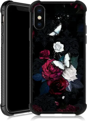 Miniatura 35 de Funda para iPhone Xs Max, diseños de girasol, estrella, cielo, cubierta trasera de cristal templado antiarañazos, esquinas reforzadas, carcasa