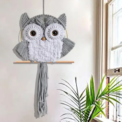 Miniatura 19 de ACEDSGN Tapiz de macramé para colgar en la pared, diseño bohemio hippy, tapiz hecho a mano, decoración de pared para cuarto del bebé, dormitorio