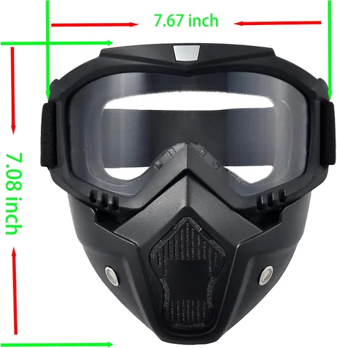 Miniatura 5 de Máscara de paintball anti niebla, máscara de Airsoft para cara completa, máscara táctica, gafas de casco de motocicleta con máscara facial extraíble