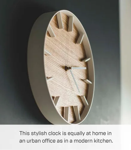 Miniatura 6 de YAMAZAKI Inicio Reloj de pared - Madera moderna Decoración del hogar Acero + Madera Talla única Ceniza