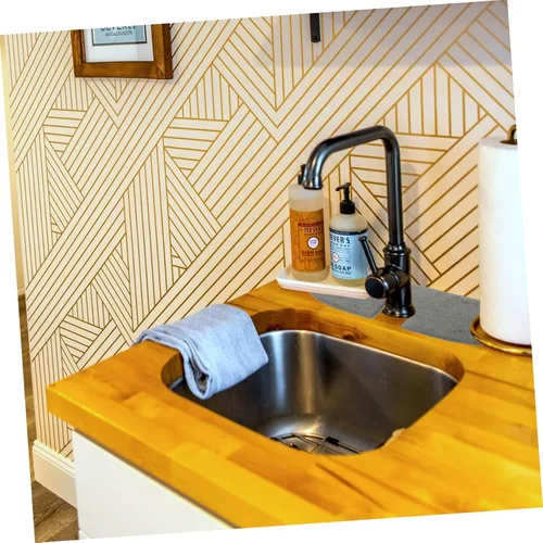 Miniatura 7 de OSALADI Alfombrilla antiderrames para bañera para fregadero de cocina, soporte de esponja absorbente, lavable, protector de fregadero reutilizable