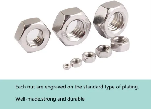 Miniatura 6 de Tuerca hexagonal de acero inoxidable, paquete de 50 (M2)