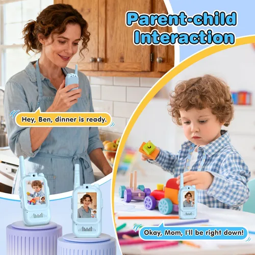 Miniatura 5 de Walkie Talkies de Video para Niños, Paquete de 2 Walkie Talkies FaceTime con Cámara HD y Cambiador de Voz para Niños y Niñas para Juegos Familiares