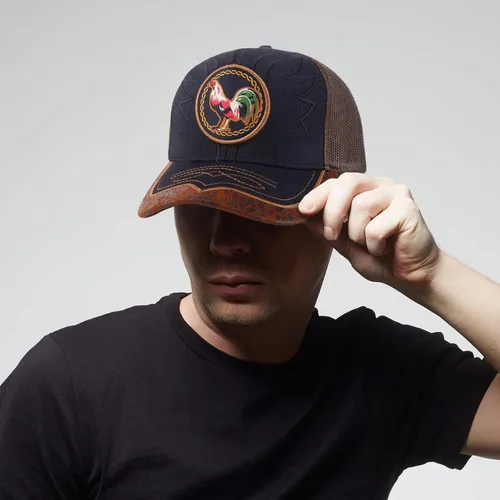 Miniatura 4 de Trendy Apparel Shop Gorra de béisbol bordada de malla de camionero con gallo