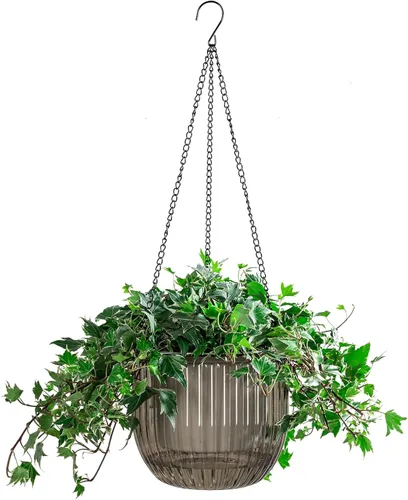 Miniatura 9 de Melphoe 1 paquete de macetas colgantes con riego automático para interiores, 21 cm de macetas colgantes para exteriores, colgador de plantas con 3