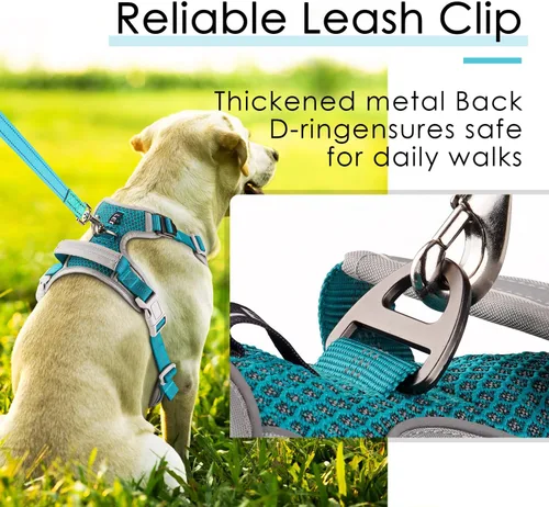 Miniatura 6 de ThinkPet Arnés deportivo transpirable, antitirones para perro, con asa, arnés reflectante y ajustable para perros medianos o grandes, clip trasero
