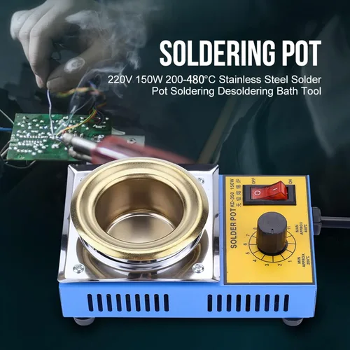 Miniatura 2 de Olla de soldadura de 150 W 1.969 in Baño de desoldadura 110V Placa de olla de soldadura 392.0-896.0 °F (enchufe de EE. UU.) para fundir plástico
