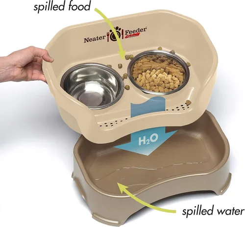 Miniatura 2 de Neater Feeder Deluxe - Tazones elevados de lujo para gatos a prueba de desorden para todas las razas, fabricados en Estados Unidos, tazones elevados