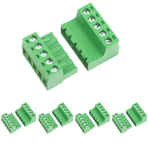 Miniatura 8 de 10 pares de conectores de bloque de terminales de tornillo enchufables de 2 pines de 5,08 mm de paso con enchufe Phoenix para cable de 28-12AWG