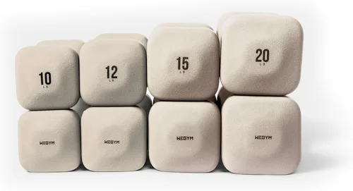 Miniatura 33 de WeGym SafeGrip Square Dumbbells with Anti Slip Handles, Aesthetic Free Weights for Home Workouts, Stable Design Prevents Rolling during Floor